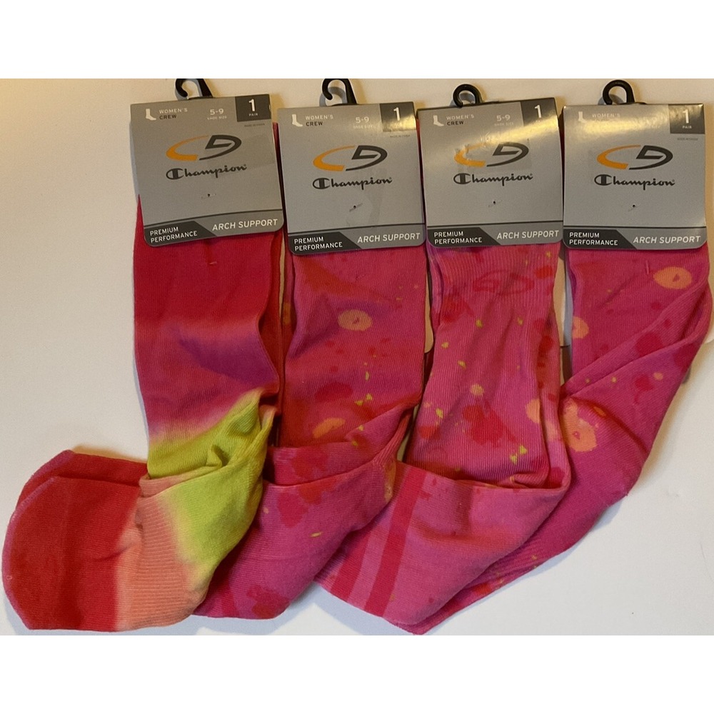 NWT Lot 4 Pairs C9 Champion Women's Performance Arch Support Crew Socks Size 5-9